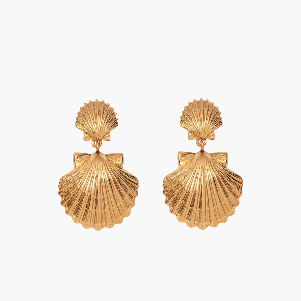 Gold Shell Earrings by Jennifer Behr